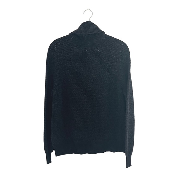 Free People Women's XS Chunky Knit Cowl Neck Pullover Sweater Black - Picture 3 of 8